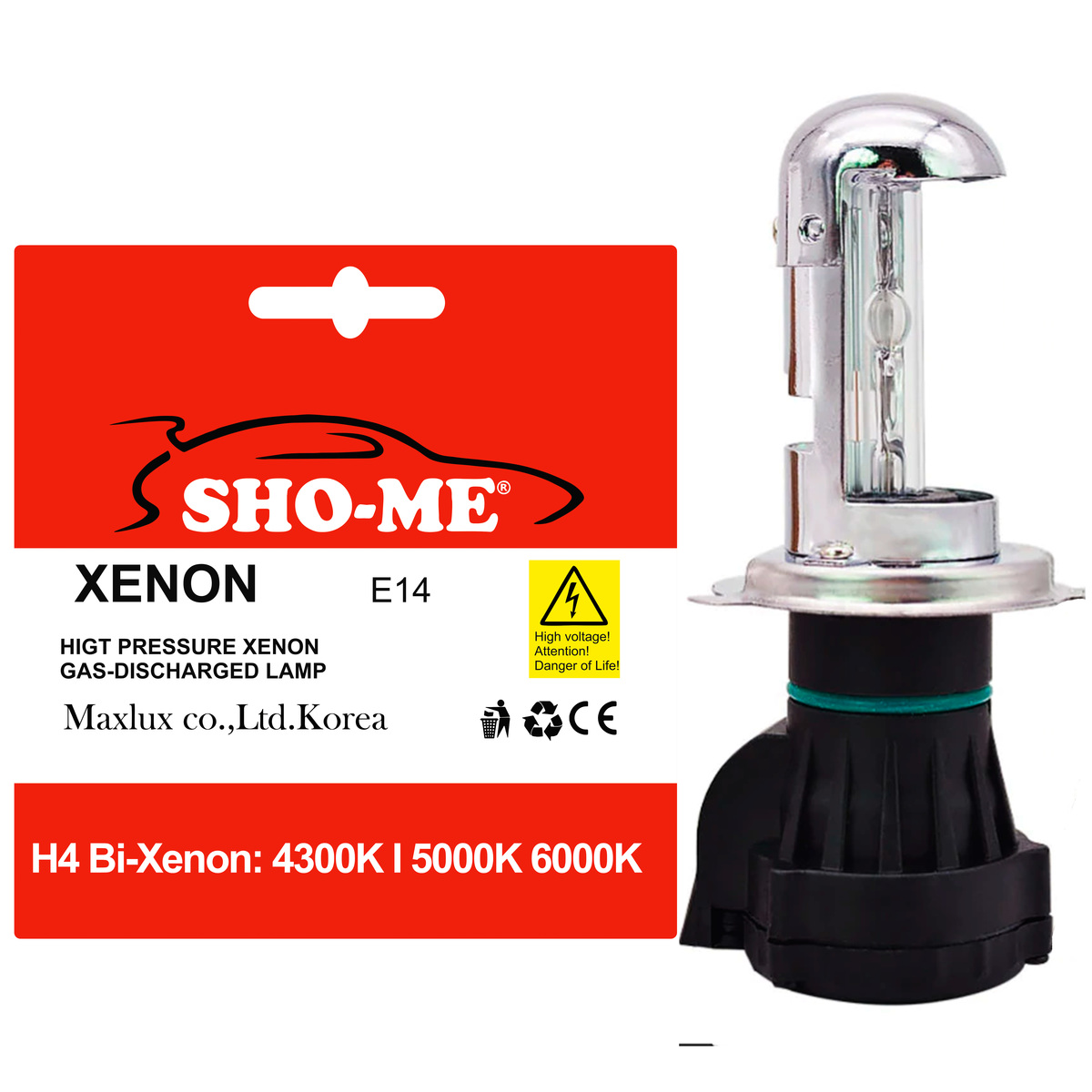 Ксеноновая лампа SHO-ME H4 H4 H/L (6000 k) - БИксенон